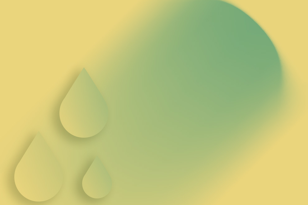 Grafica gocce d'acqua con gradiente giallo e verde, Box 2 niente tubi a vista e un sistema di scarico intelligente